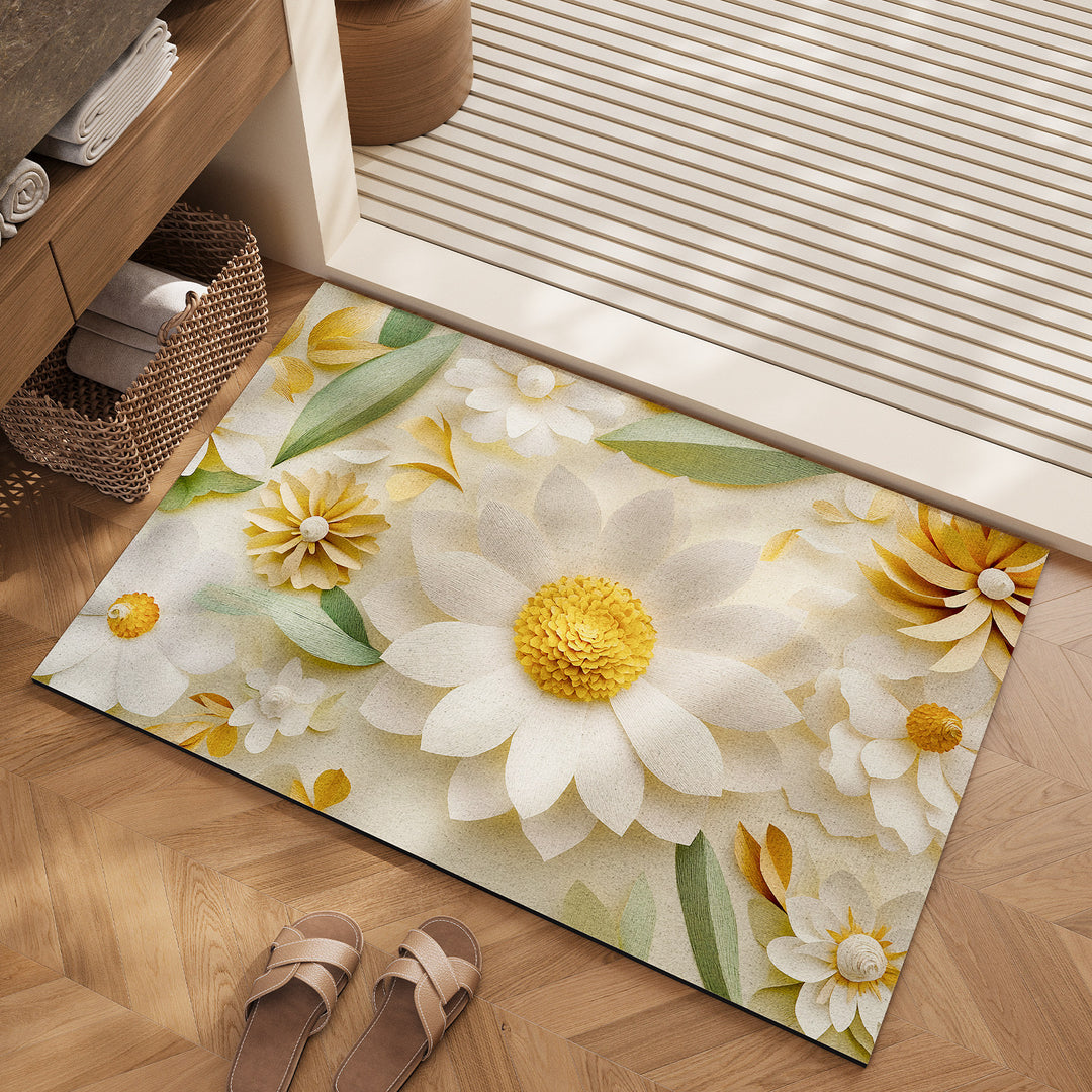 Floral Pattern Soft Bath Mat Bowlift