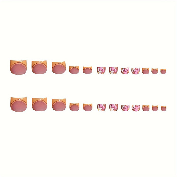 Floral-Themed Press-On Nail Art Bowlift