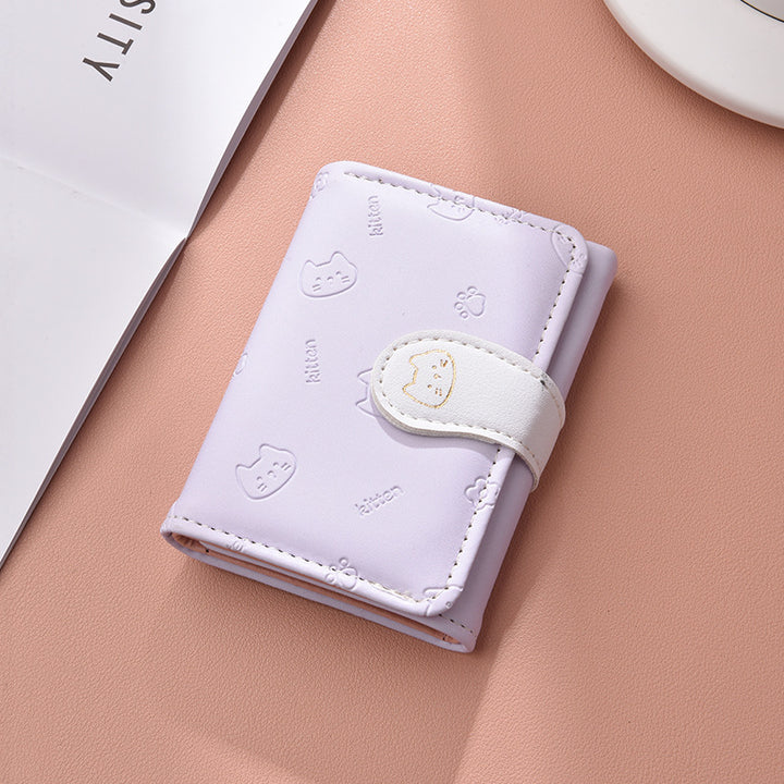 Cute Cat-Themed Card Wallet Bowlift