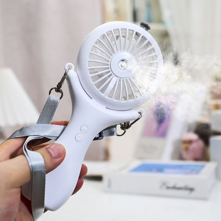 Women's portable handheld fan with ergonomic design and spray function Bowlift