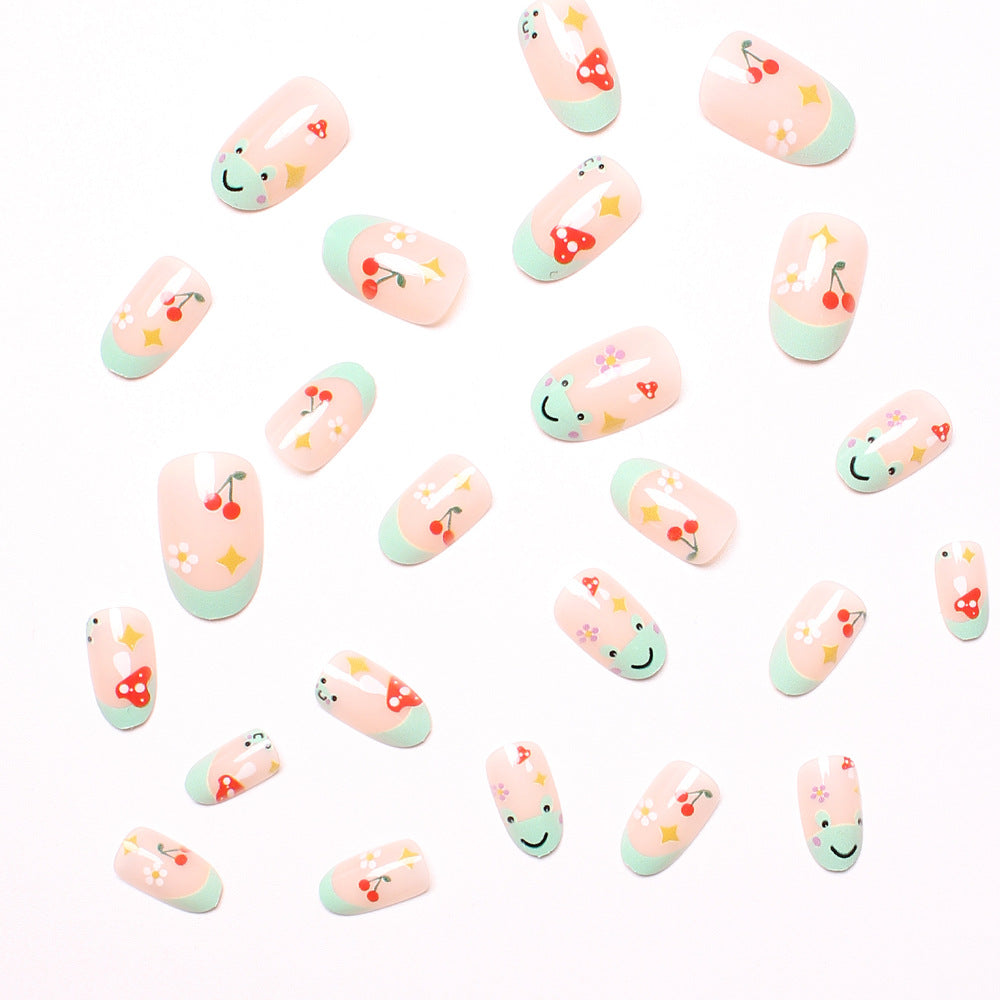 Artificial nail set with cheerful 3D designs and blooming accents Bowlift