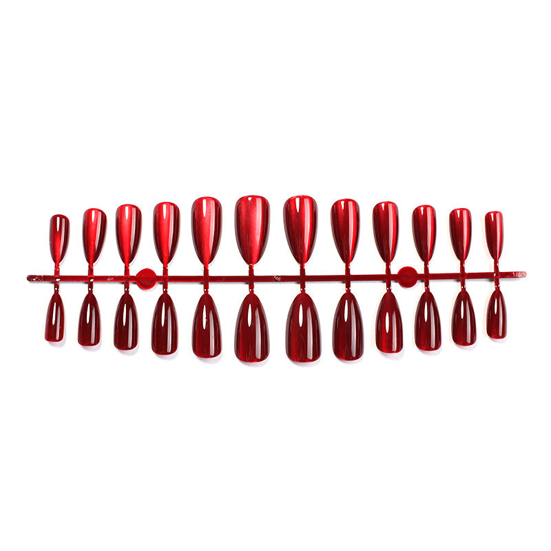 Elegant Almond-Shaped Press-On Nails with Glossy Finish Bowlift
