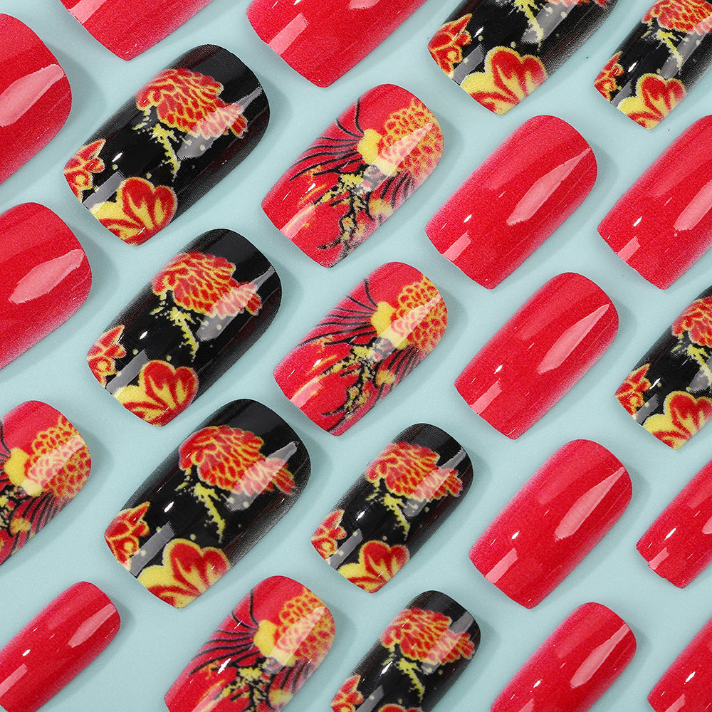 Artistic Nail Tips in Floral Design Bowlift