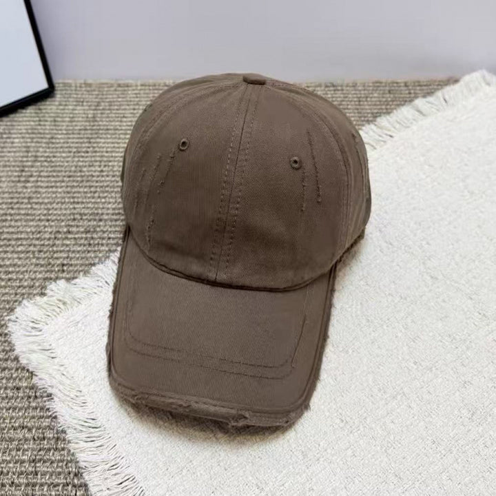 Women's Distressed Casual Twill Baseball Cap Bowlift