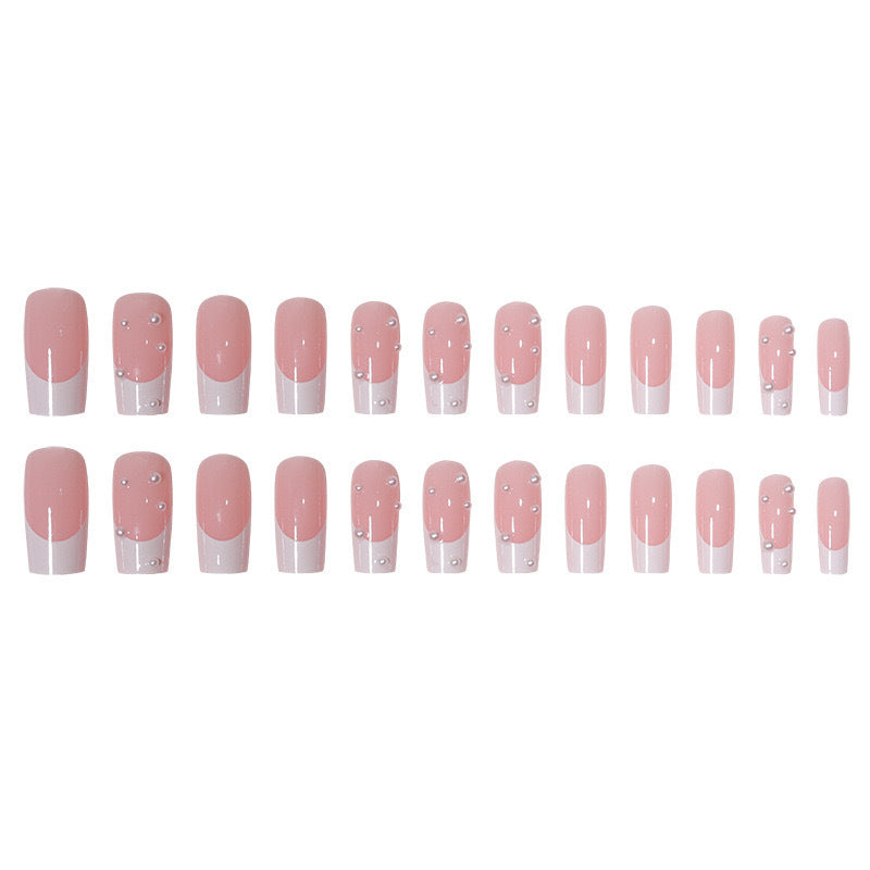 Nail art set with exquisite pearl accents and transparent design Bowlift