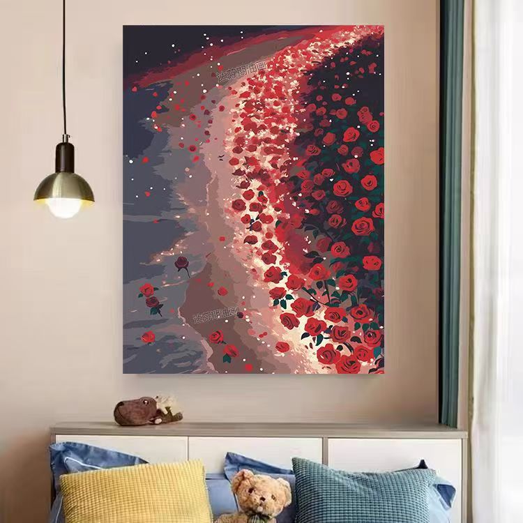 Heart and Floral Swirl Canvas Artwork Bowlift
