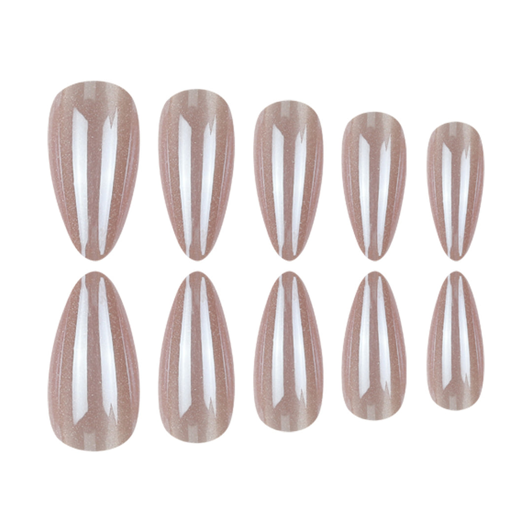 Elegant Glossy Stiletto Press-On Nails Bowlift