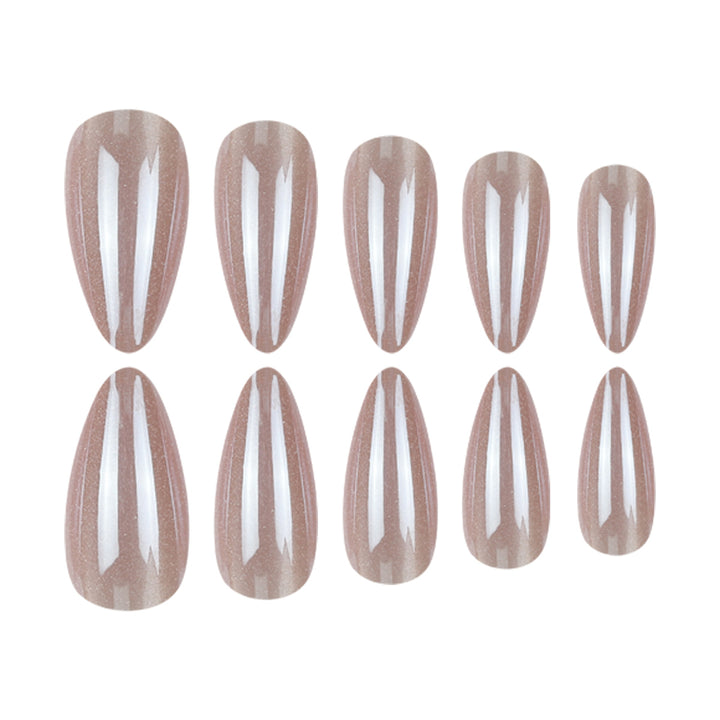 Elegant Glossy Stiletto Press-On Nails Bowlift