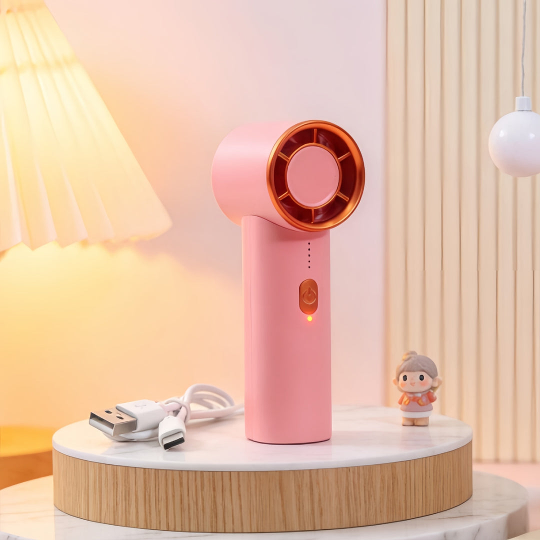 Women's Portable Handheld Fan with USB Charging Function and Flexible Design Bowlift