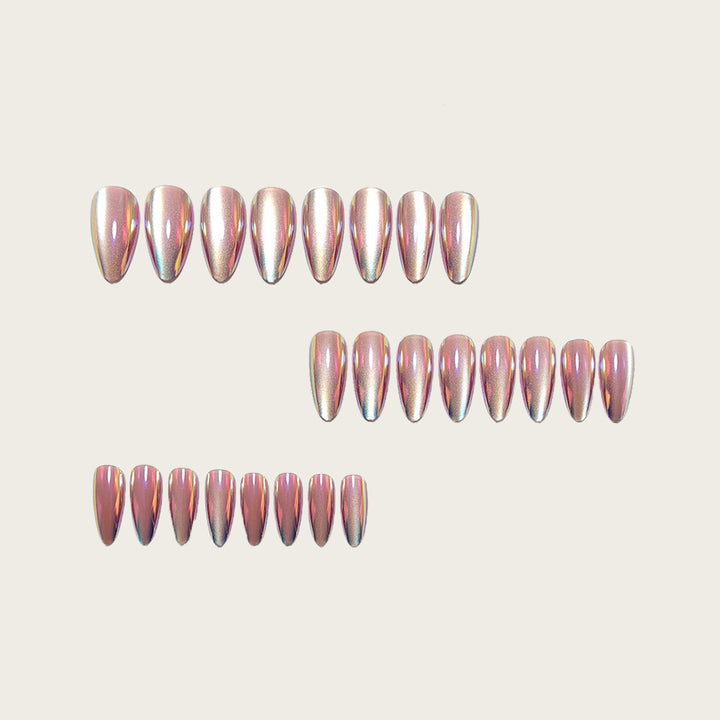 Shiny nail extensions with shimmering effects Bowlift