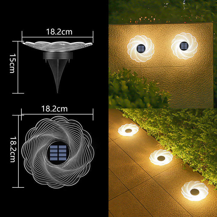 Decorative Solar Acrylic Petal Garden Stake LED Pathway Light Bowlift