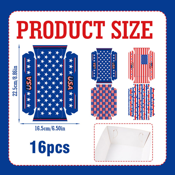 Unisex nan decorative gift boxes made of sturdy cardboard with foldable plug bottom and Americana star-and-stripes pattern Bowlift