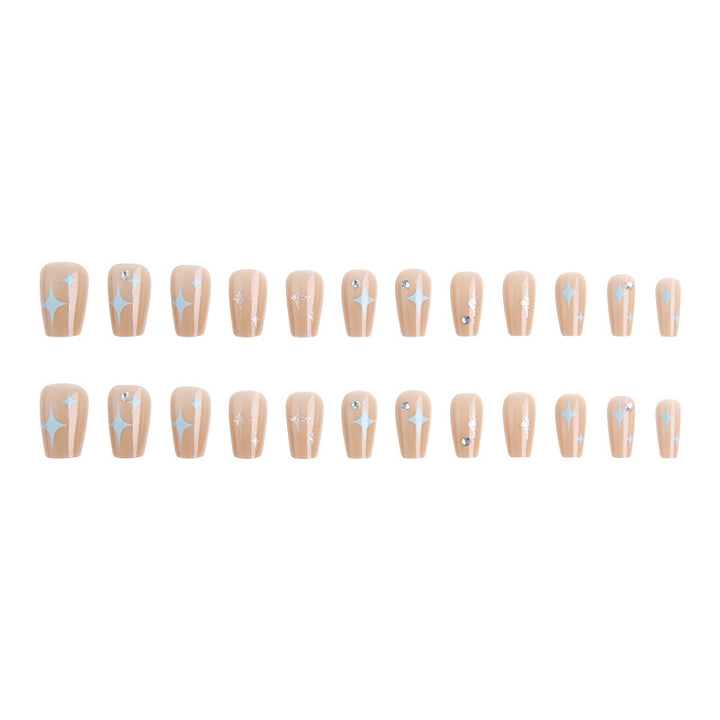 Acrylic nail set with sparkling star and glitter elements Bowlift