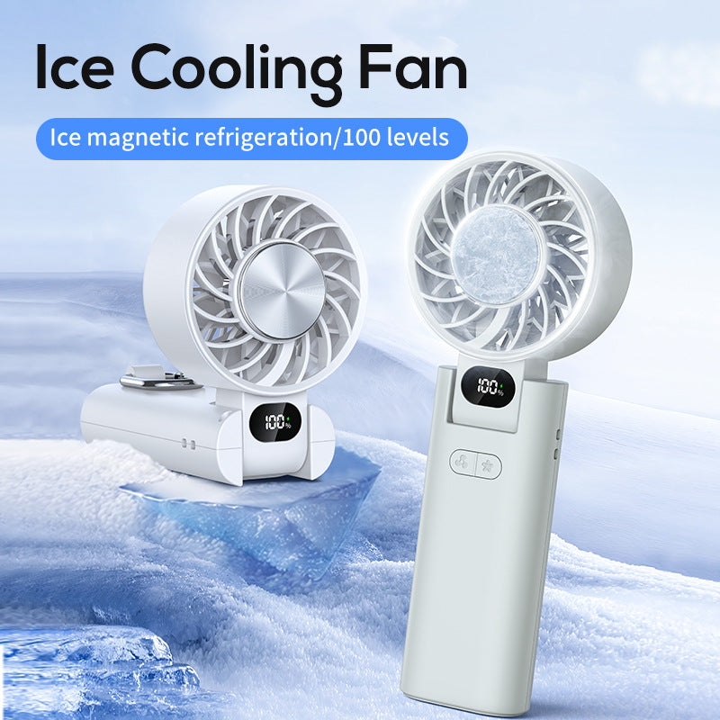 Unisex nan compact portable hand fan with LED battery display and USB-C charging port Bowlift
