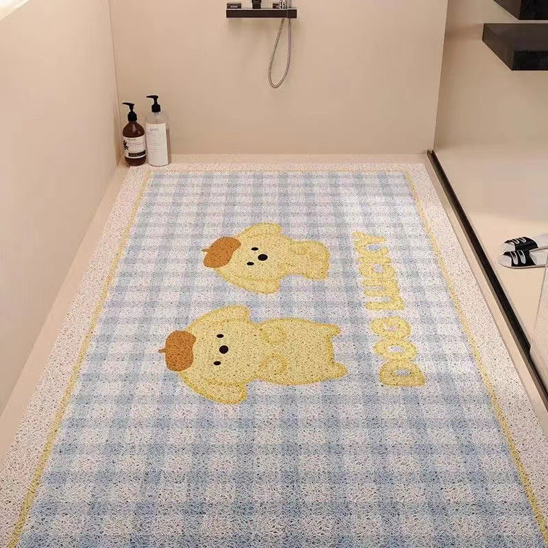 Playful Puppy-Themed Non-Slip Bathroom Mat Bowlift