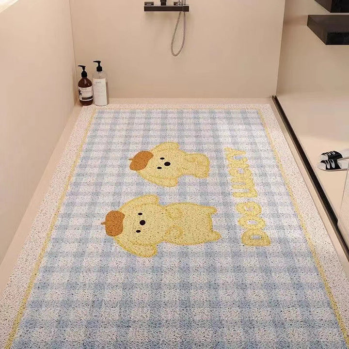 Playful Puppy-Themed Non-Slip Bathroom Mat Bowlift