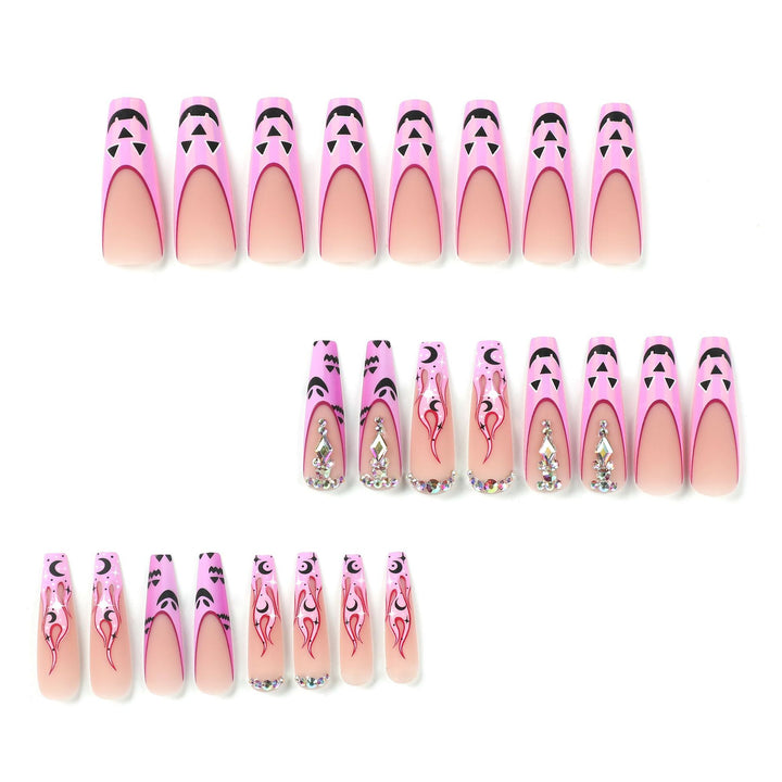 Artificial nail art with festive design and glitter variations Bowlift