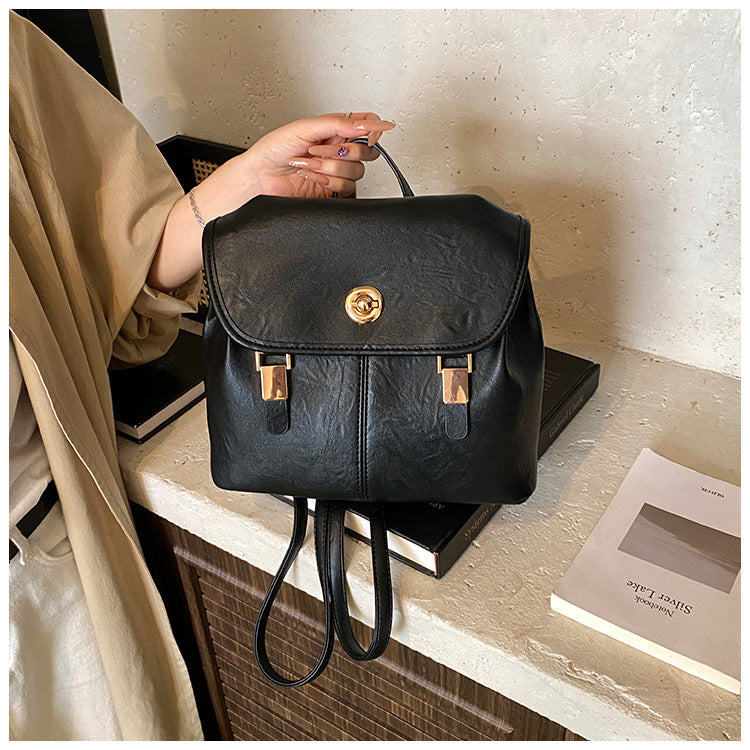 Vintage-Inspired Leather Backpack Bowlift