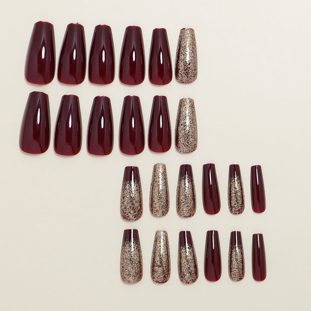 Glittering Press-On Nail Set Bowlift