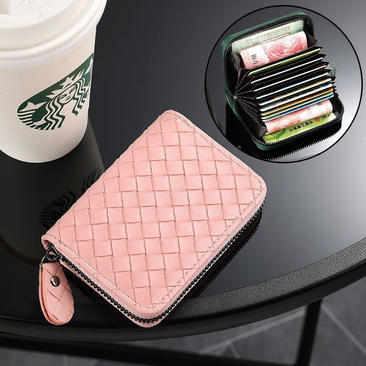 Compact Woven Zippered Card Holder Bowlift