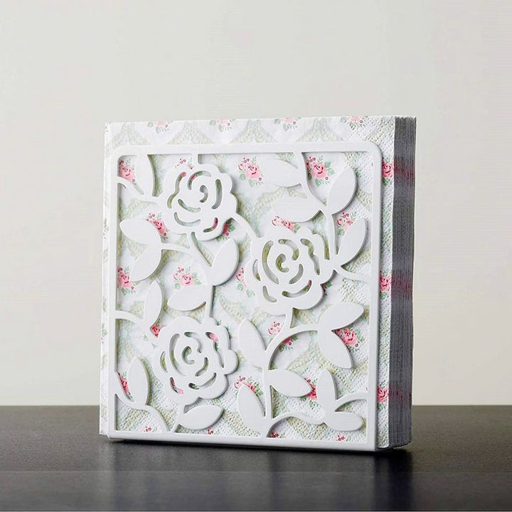 Decorative Napkin Holder with Flower Print