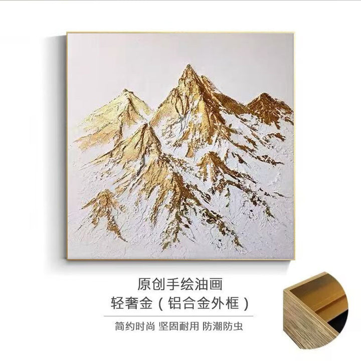 Textured Mountain Gold Foil Canvas Artwork