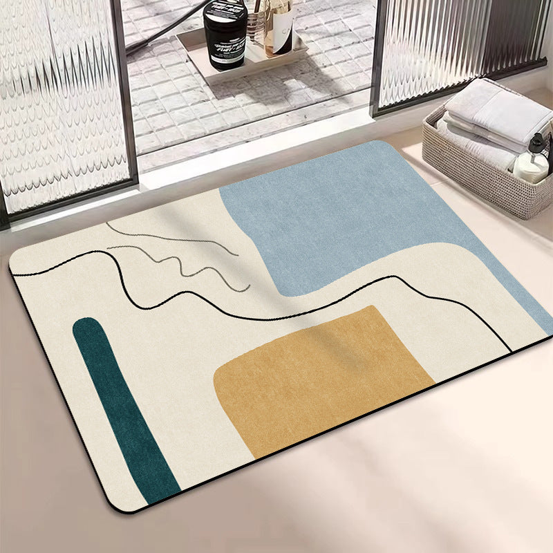 Contemporary Geometric Bath Rug Bowlift