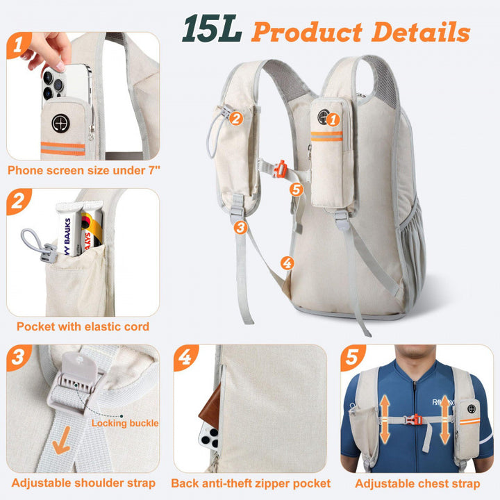 Ergonomic leisure backpack with practical smartphone pocket Bowlift