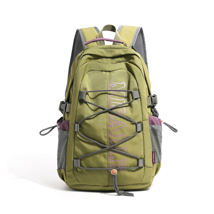 Unisex spacious leisure and travel backpack with padded laptop compartment and elastic front bungee Bowlift