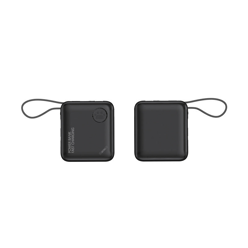 Compact power bank with fast charging function and carrying strap Bowlift