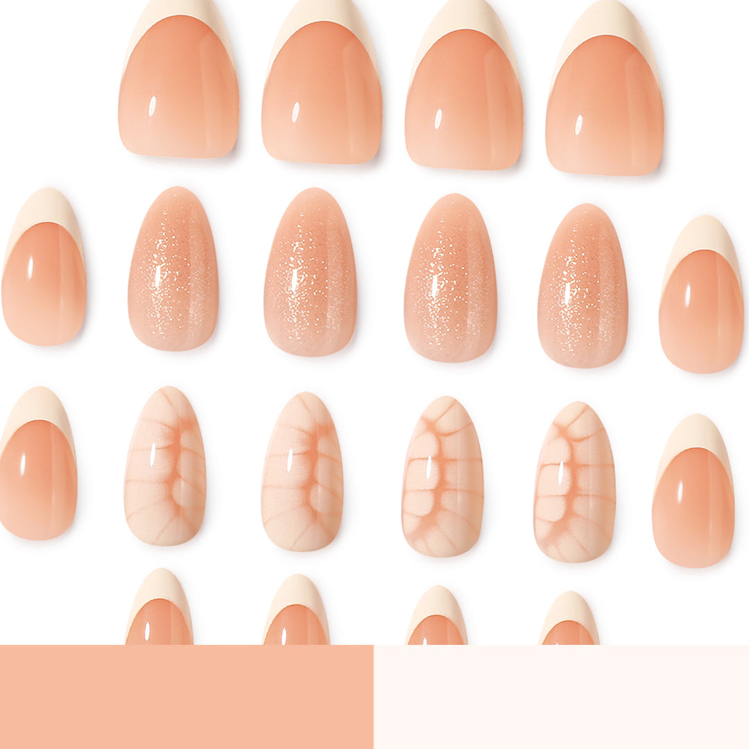 Artful nail extensions with shimmering glitter and unique design Bowlift
