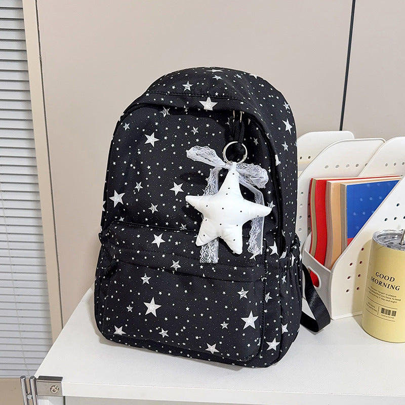 Star-Patterned School Backpack