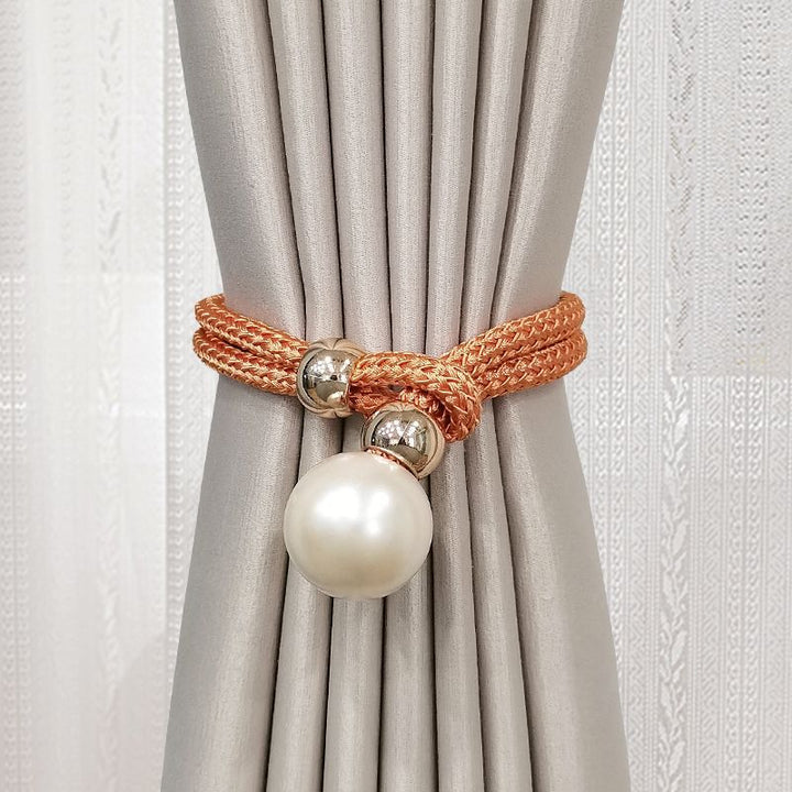 Elegant curtain tieback with decorative pearl Bowlift