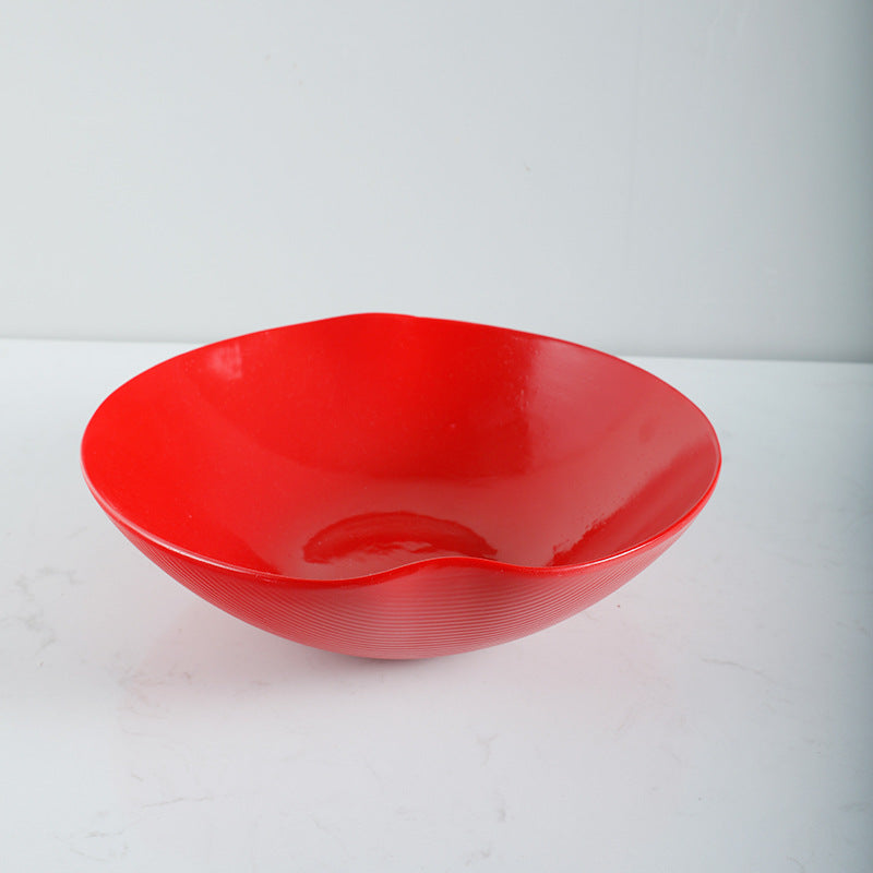 Decorative Serving Bowl with Unique Contoured Edge