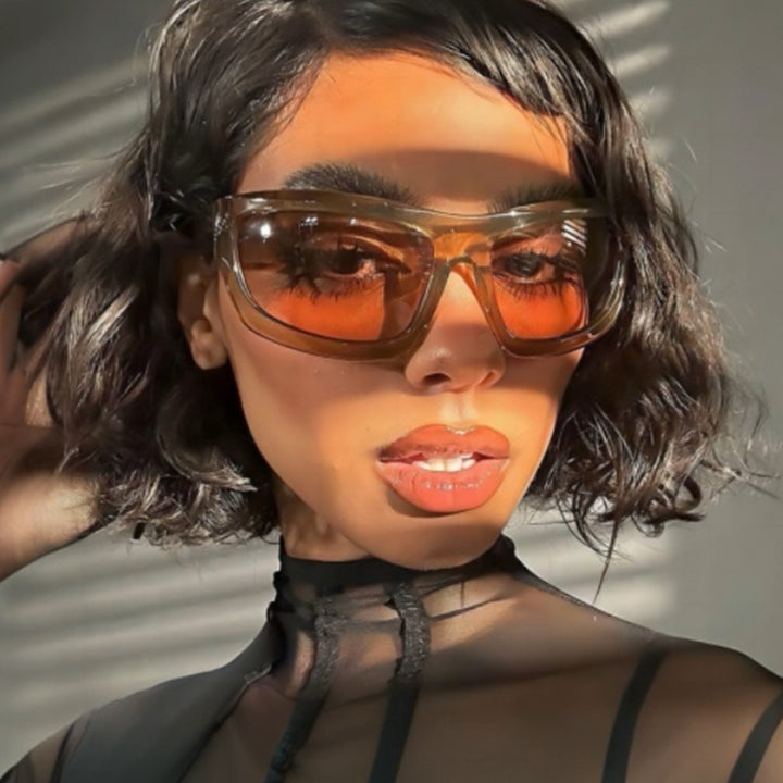 Women trendy square sunglasses with transparent frame and comfortable lenses Bowlift