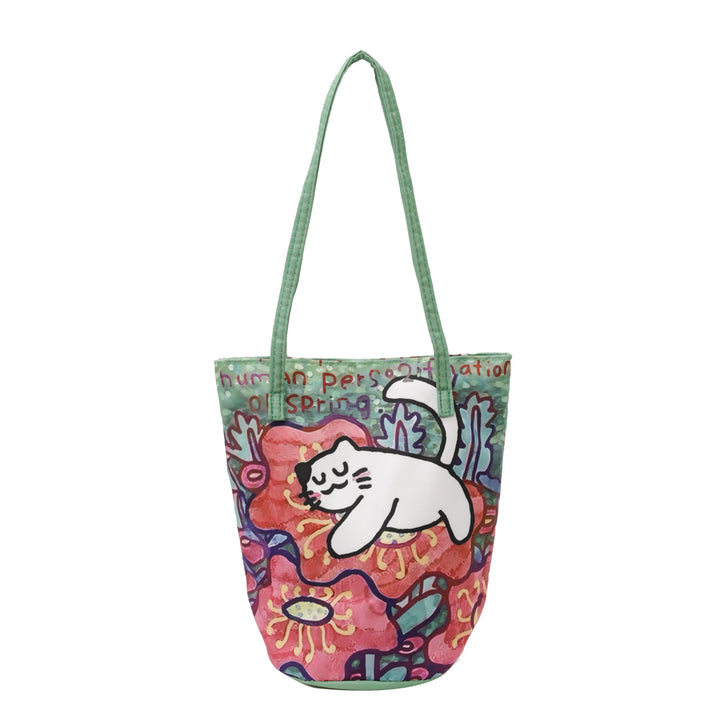 Fun Artistic Cat-Themed Tote Bag Bowlift