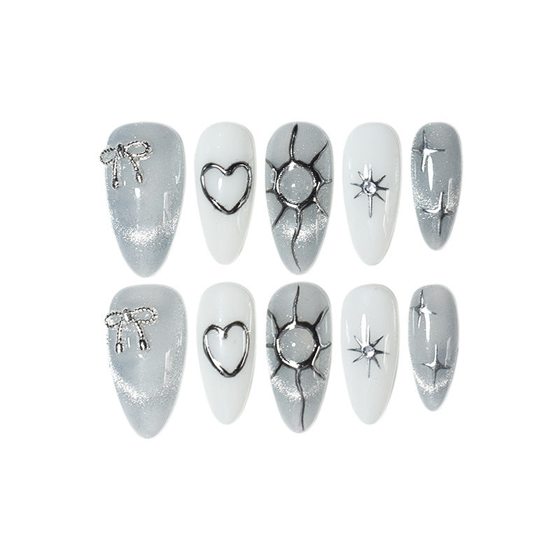 Glittering Decorative Press-On Nail Set Bowlift