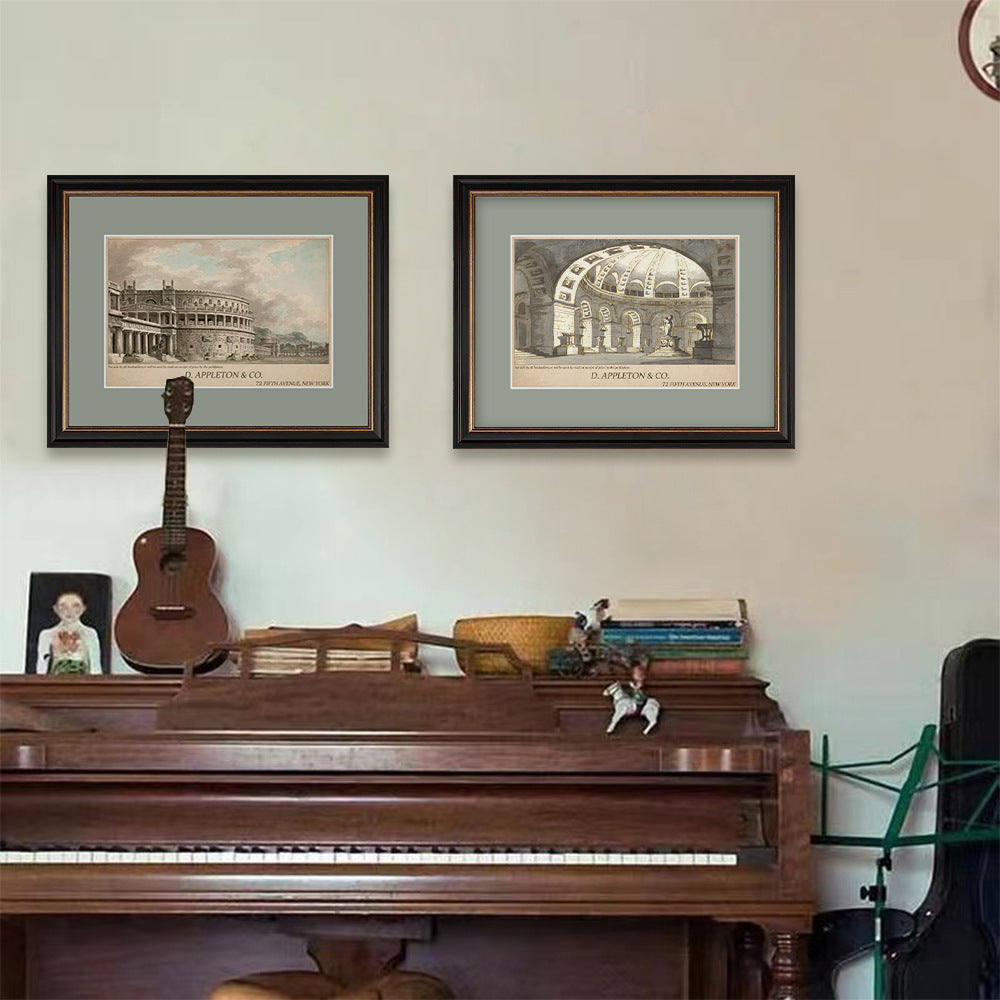 Vintage Roman Architecture Framed Art