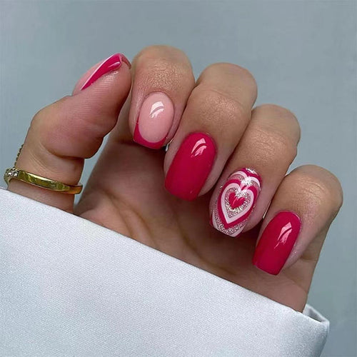 Heart-Embellished Nail Art Bowlift