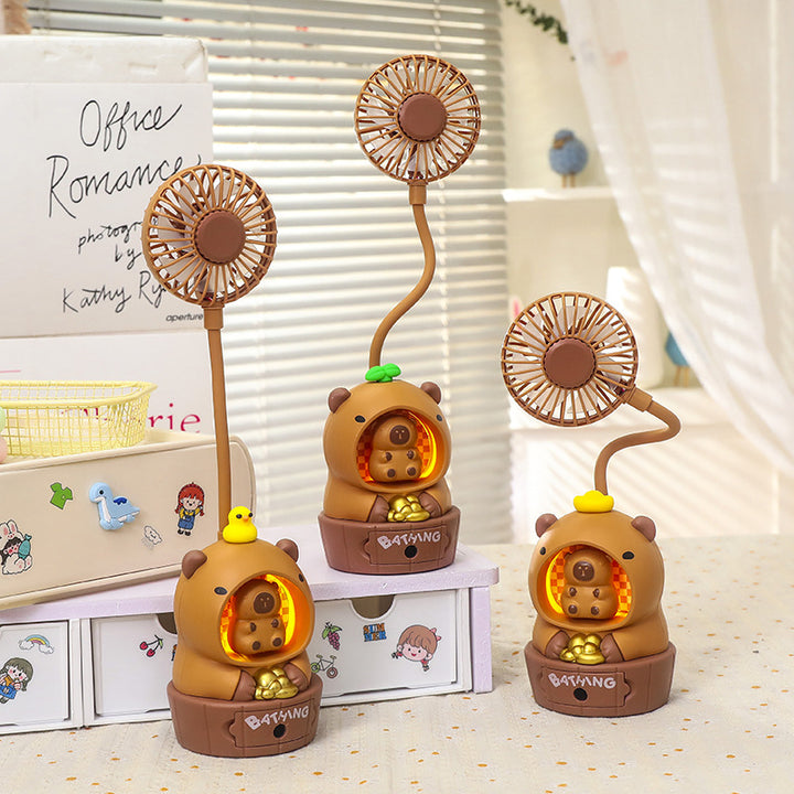 Women's Portable Mini Fan in Bear Design Bowlift