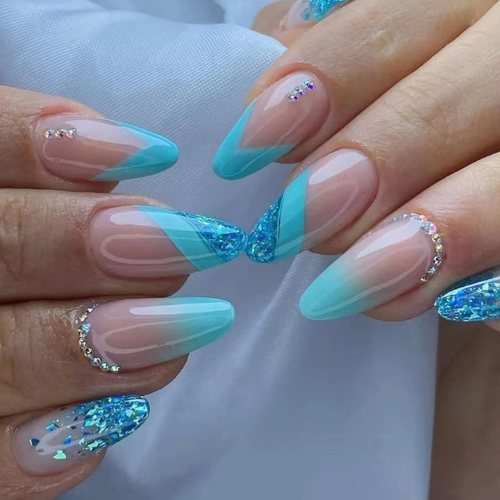 Stylish Glitter Ombre Nail Tips Bowlift