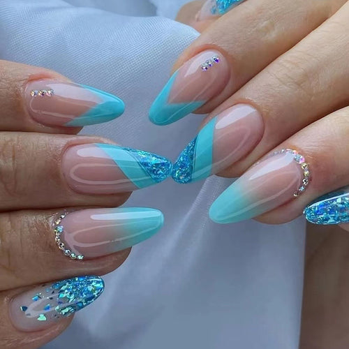 Stylish Glitter Ombre Nail Tips Bowlift