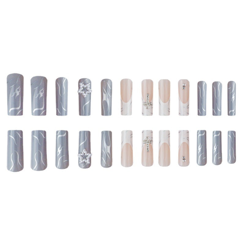 Stylish Long Acrylic Nail Extensions with Gem Accents Bowlift