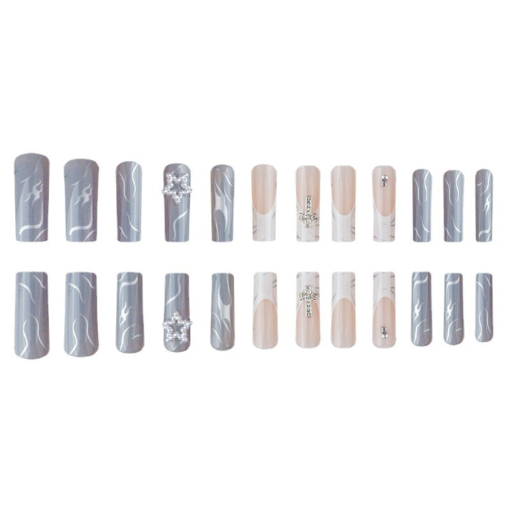 Stylish Long Acrylic Nail Extensions with Gem Accents Bowlift