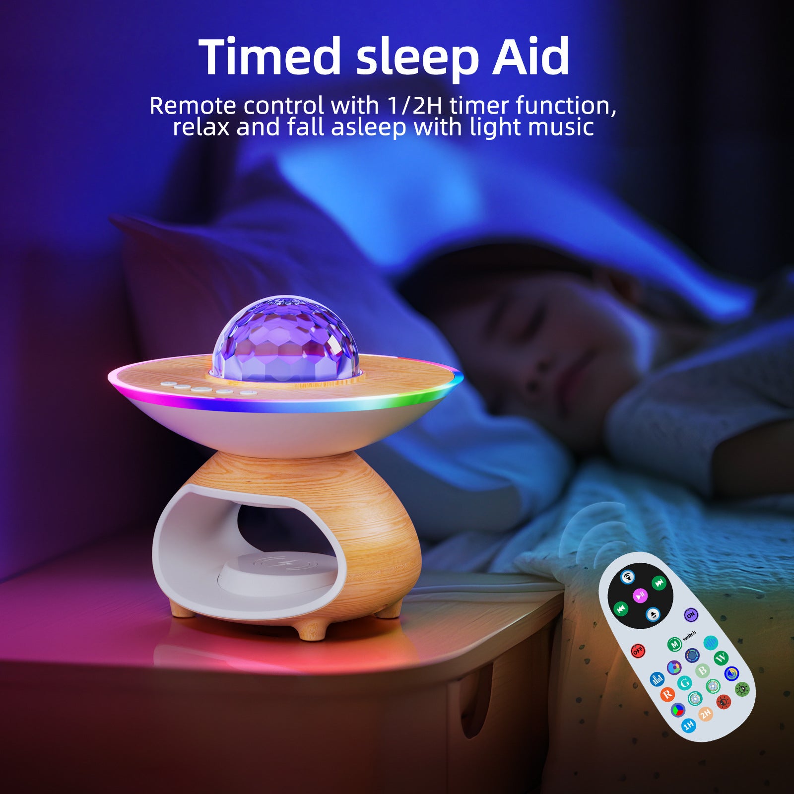 Creative Wireless Charging Night Light Bedroom Desk Projection Lamp