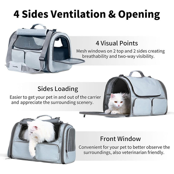 Pet Carrier Bag with Breathable Mesh Panels Bowlift