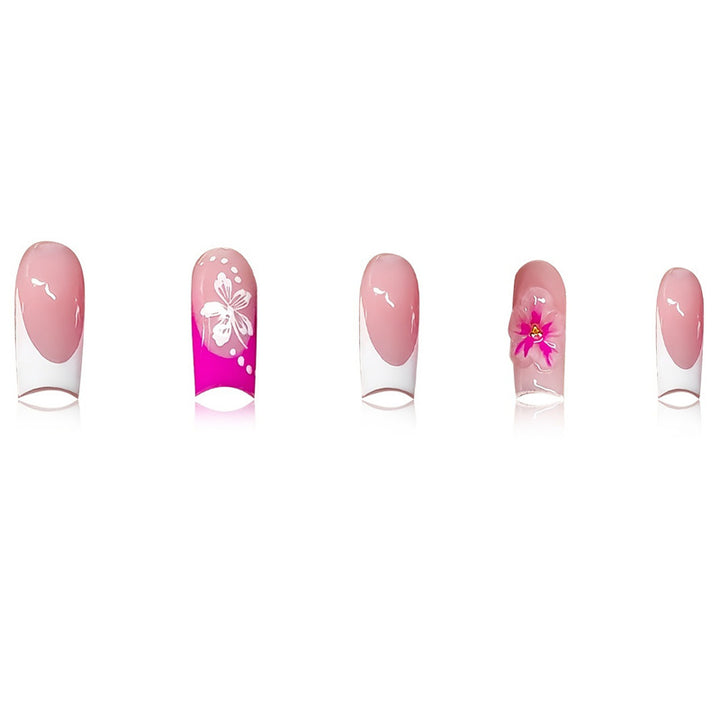 Floral Accent Decorative Press-On Nails Bowlift