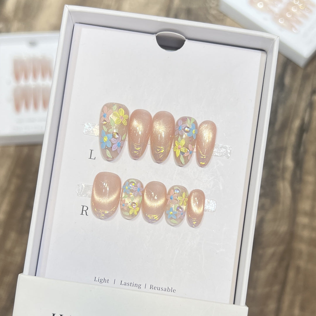 Floral Art Press-On Nail Set Bowlift