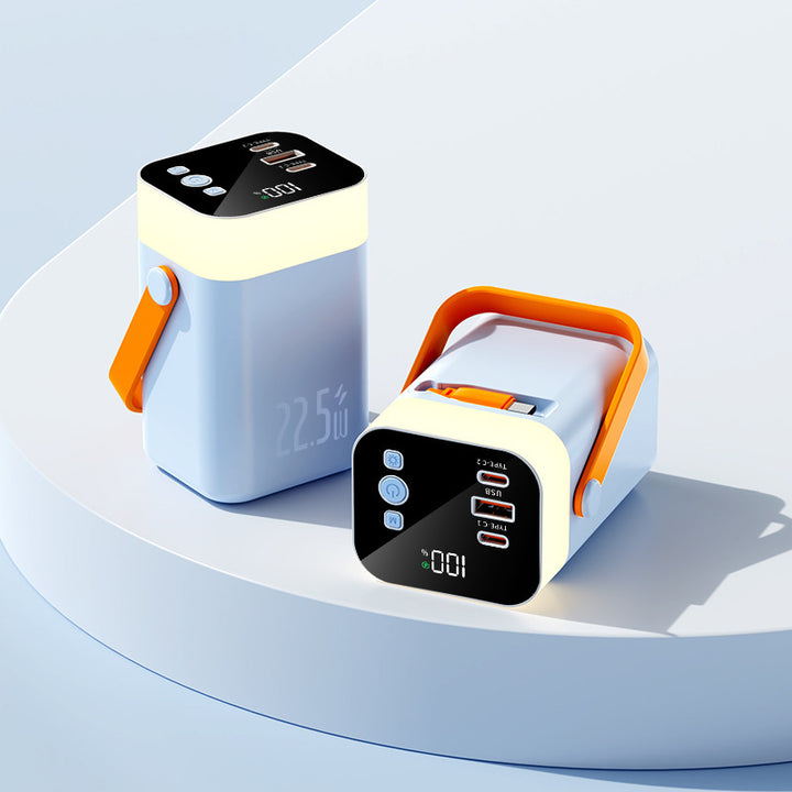 Practical powerbank with carrying handle and multiple connections Bowlift