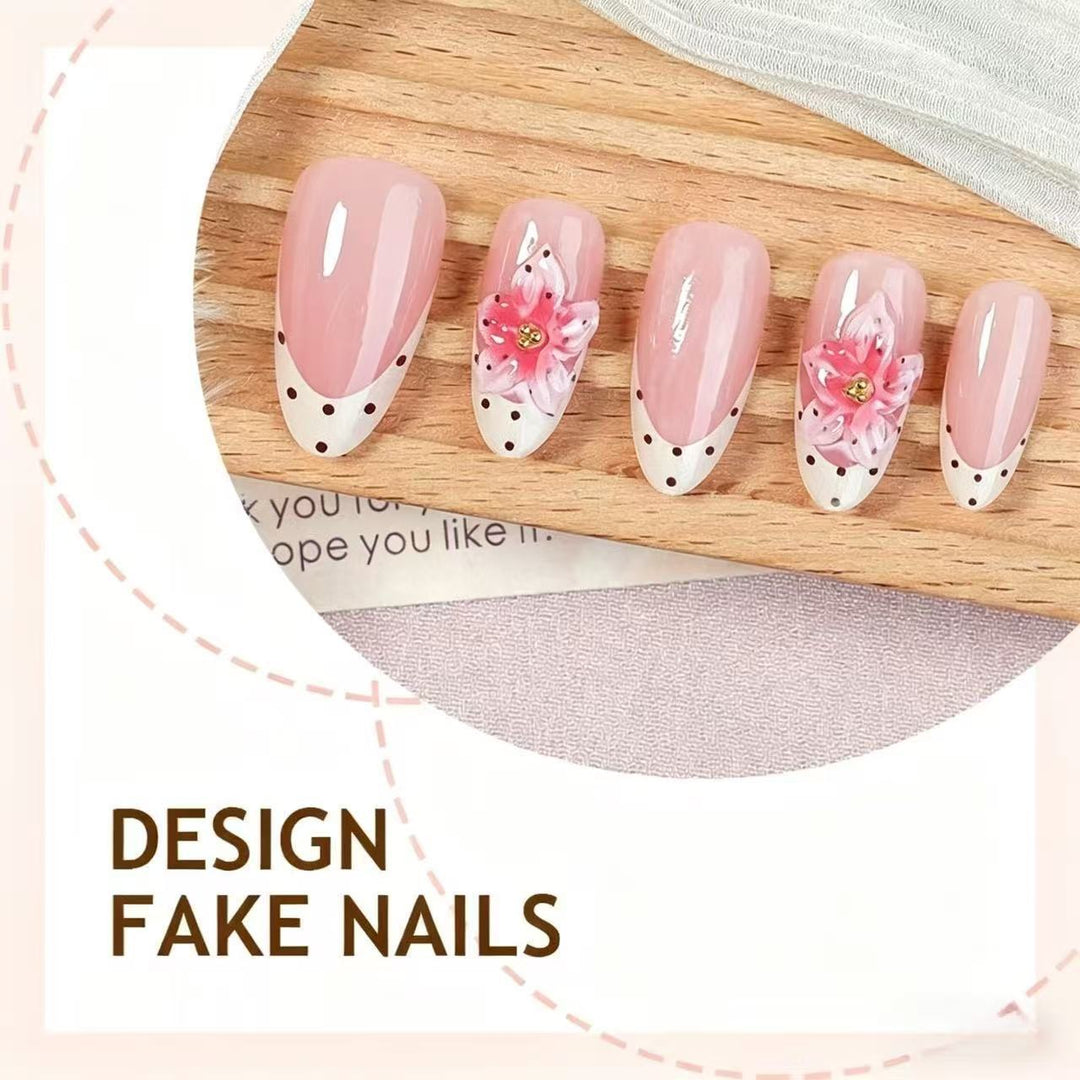 Artistic Floral Design Press-On Nails Set Bowlift